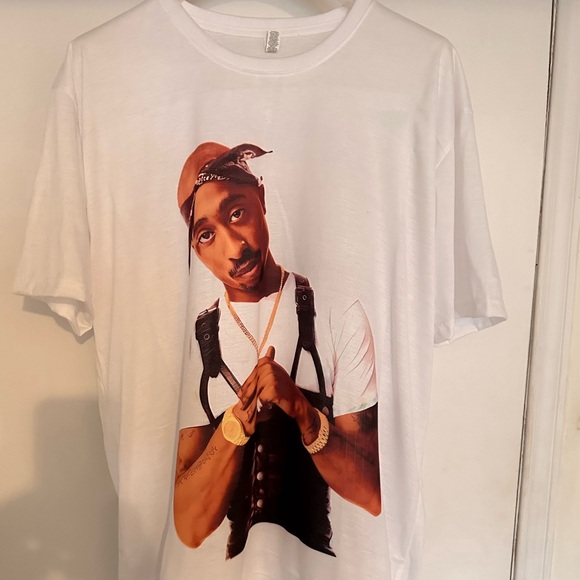 Vintage 2Pac T-Shirt Tupac Rap Tee Hip-Hop  Gangsta Black Alstyles AAA Tag Sz L - Picture 3 of 5